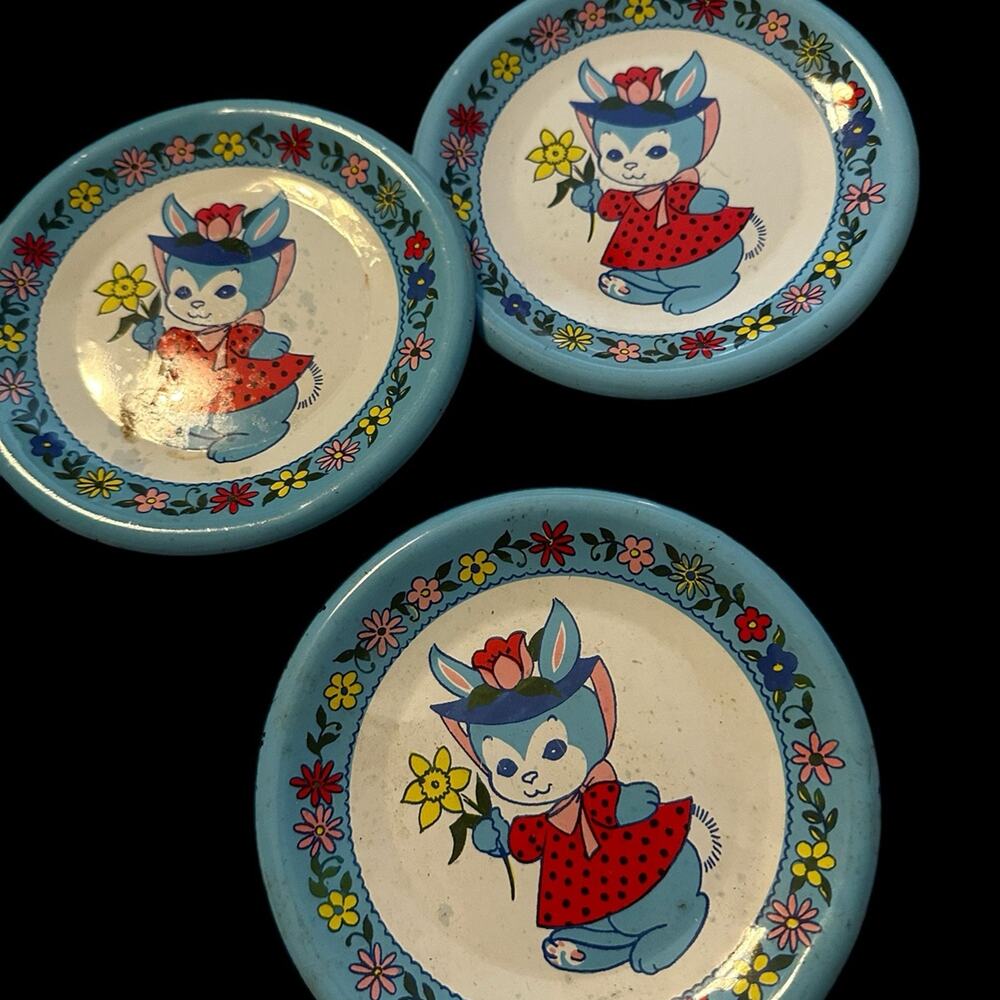 Spring Bunnies. Vintage Tin‎ Toy . J Chein, c195 by